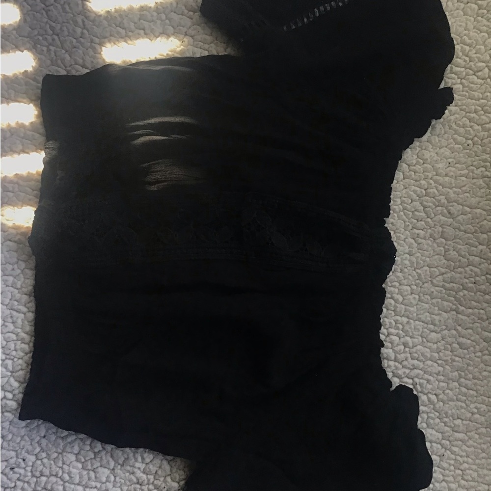 Elegant Black Lace Women's Top